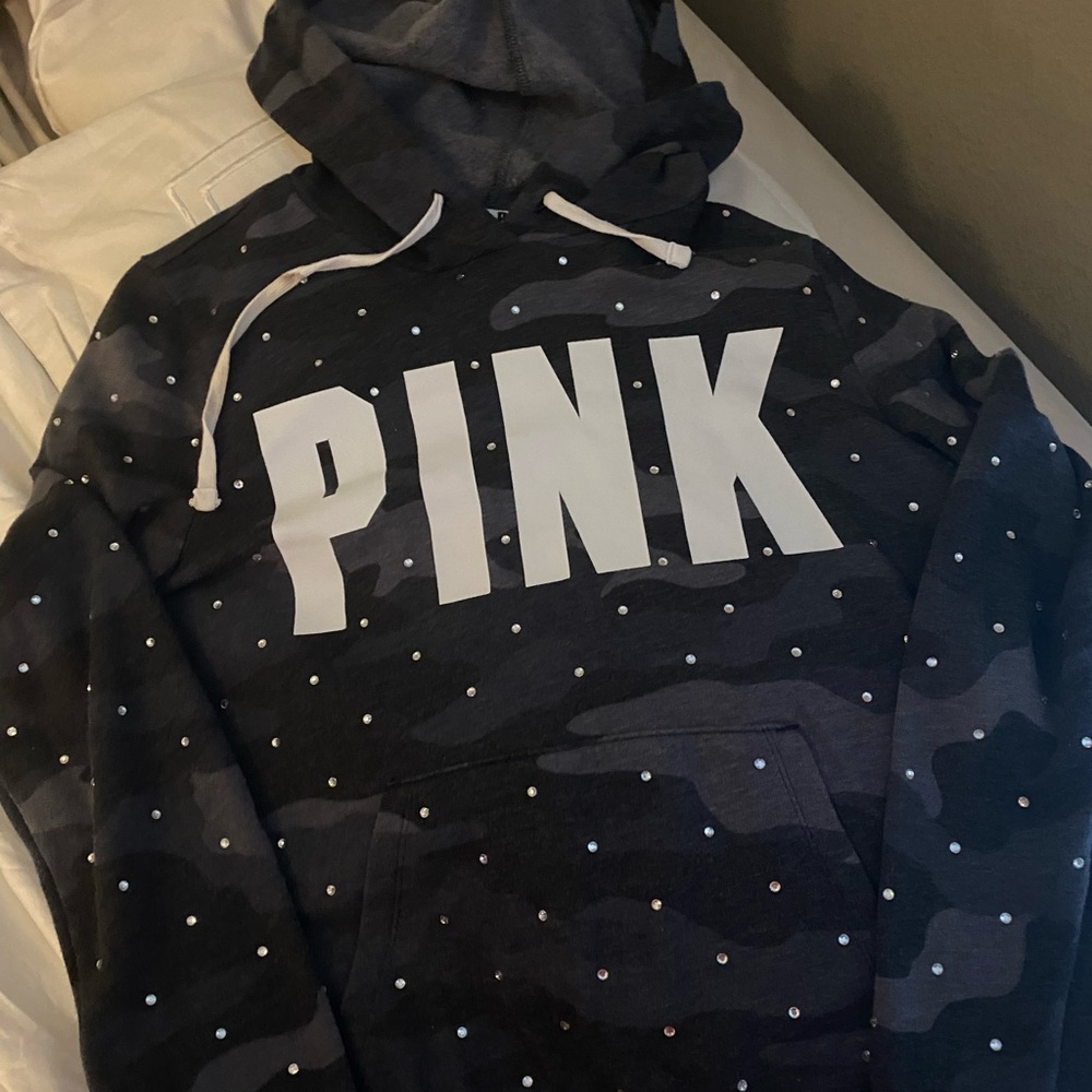 PINK camo sweatshirt.